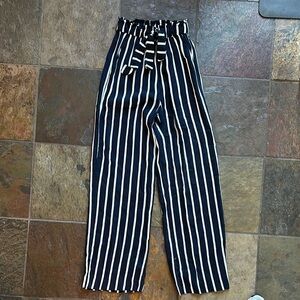 H&M Navy and White Striped Pants